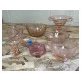 Mixed pink/apricot glass