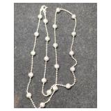 Silver round beaded chain necklace marked 925.