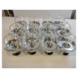 12 silver /clear plastic cupcake party holders