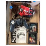 Saitek P220 digital game pad, 2 Atari games, &