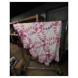 Vintage Double Wedding quilt top. Approximately