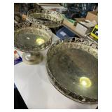 Three silver plated cake stands 12 inches, 10