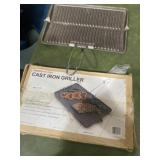 2 cast iron grillers one in box 8 1/4ï¿½ x 12 1/2ï¿½