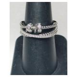 Silver ring marked 925 size 6.   .120oz