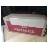 Bank sealed  $25 box of penny rolls