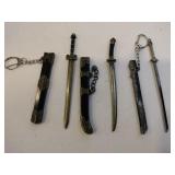 3 keychain  mini swords
