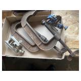 Metal 6' C-clamps and small vises