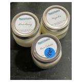 (3) new 8 oz. hand poured soy candles different