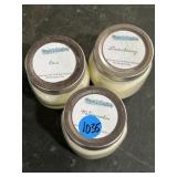 (3) new 8 oz. hand poured soy candles different
