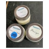 (3) new 8 oz. hand poured soy candles different