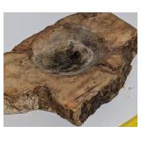 8' Heavy Hand carved stone bowl or ashtray. Very