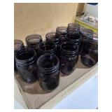 12 Ball amber glass canning pint jars