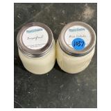 (2) new 16 oz. hand poured soy candles different