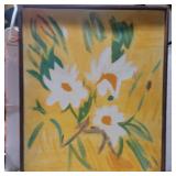 Framed signed painting signed Connie 24in x 21in