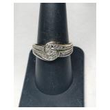 Gold tone Silverstone ring marked 925 size 8.