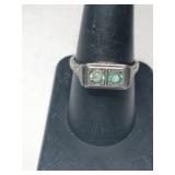 Vintage Silver clearstone ring marked Sterling