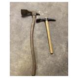 Vintage shipwright's adze and hand pickaxe