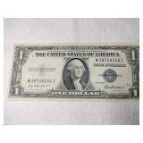 1935 off center Blue seal silver certificate 1$