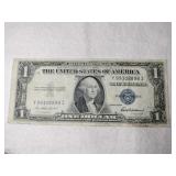 1935 off center Blue seal silver certificate 1$