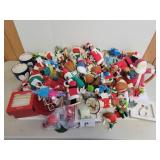 Large assortment of Christmas Ornaments, teapot,