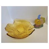 Fish dish 12' & soap dispenser