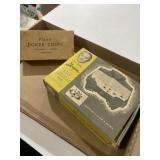 Vintage plastic poker chip and Goren card