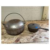 Wagner Ware sauce pan with lid and cast aluminum