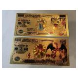 2 novelty gold foil Pokemon