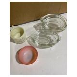 7 Pyrex Clear Glass Au Gratin Dishes, Fire-King
