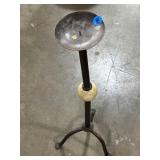 Welded pedestal candle stand, over 2 feet tall