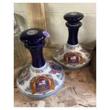 (2) Pusser's British Navy Rum decanters