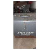 Skill saw with metal box and blades
