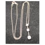 Silver Clear tone pendant necklace marked 925