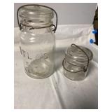1 Ball Ideal Half Pint canning jar and 1 Atlas