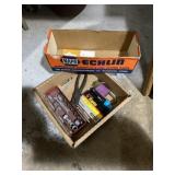 Various hardware lot and vintage Napa box