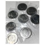8 uncirculated Eisenhower dollars mixed dates
