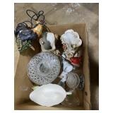 Vintage Figurines & Pressed Glass Decor Lot ï¿½
