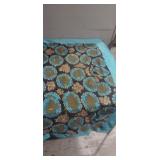 Blue and black baby blanket size 30in x52