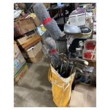 Old golf clubs and bag