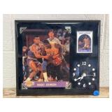 Magic Johnson epoxy clock with attached