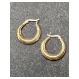 Silver gold tone hoop earrings marked 925.