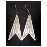 Silver dangle earrings Marked Mexico 925.