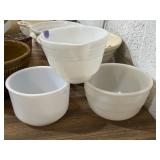 Vintage milk glass mixing bowls, Pyrex, GE, &