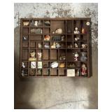 20.5 x 18 wooden display with trinkets