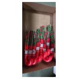 Chocolate Candy disc in candy cane tubes