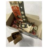 Buttons and brass rivets