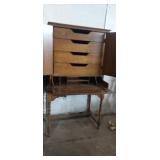 Wooden 4 drawer sectary desk 2 piece 36x20x62in