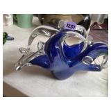 Lavorazione Murano art glass double swan napkin