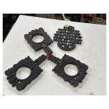 4 cast iron trivets