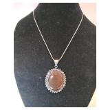 German silver brownstone necklace